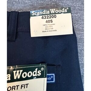 NWT VTG Scandia Woods Men 40S Navy Blue Polyester Comfort Fit Stretch Jeans Pant